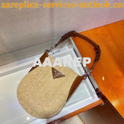 Replica Prada Raffia and Leather Bag 1BC126 2