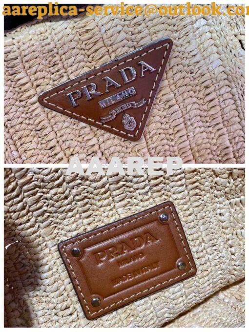 Replica Prada Raffia and Leather Bag 1BC126 3