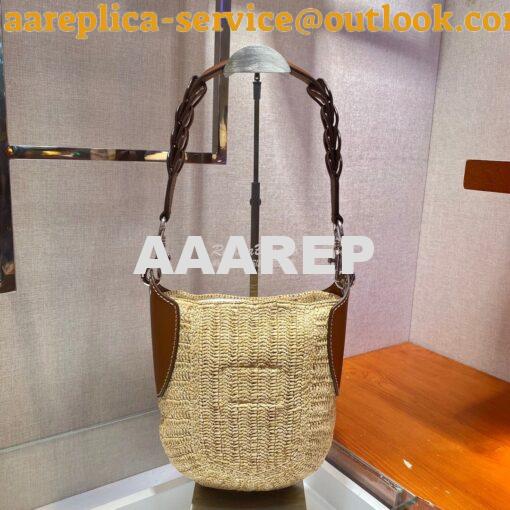 Replica Prada Raffia and Leather Bag 1BC126 5