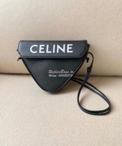 Replica Celine Triangle Bag In Smooth Calfskin With Celine Print 19590