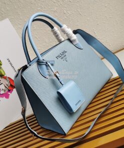 Replica Prada Monochrome Light Blue Saffiano Leather Bag 2