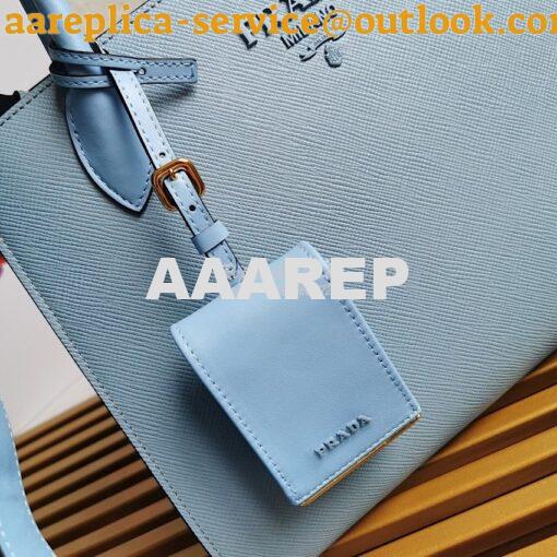 Replica Prada Monochrome Light Blue Saffiano Leather Bag 4