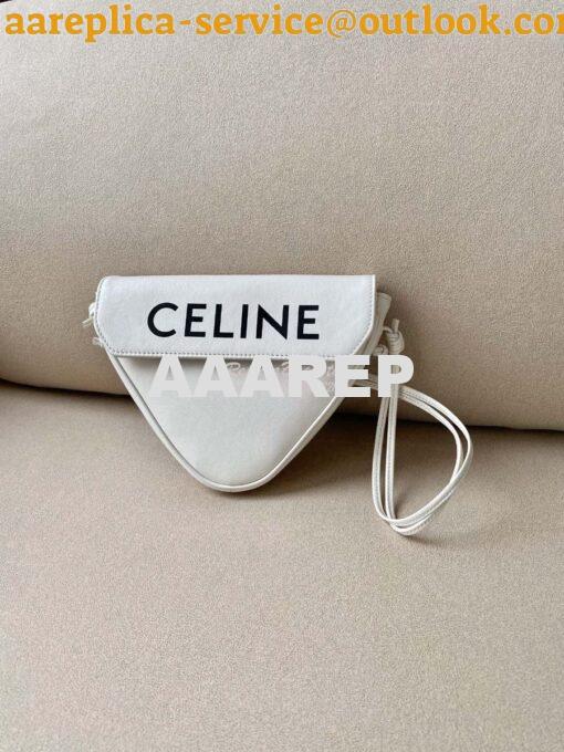 Replica Celine Triangle Bag In Smooth Calfskin With Celine Print 19590