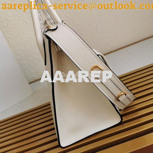 Replica Prada Monochrome White Saffiano Leather Bag 5