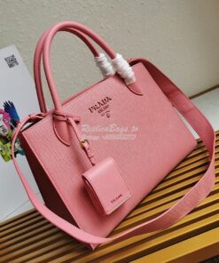 Replica Prada Monochrome Ligh pink Saffiano Leather Bag 2