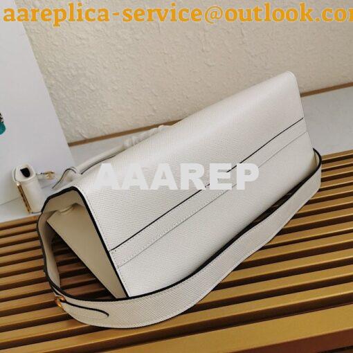 Replica Prada Monochrome White Saffiano Leather Bag 8