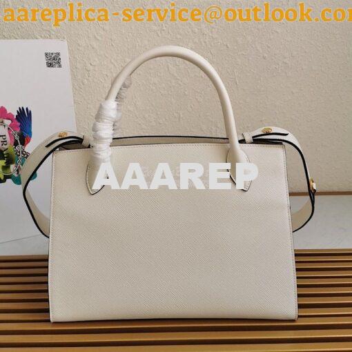 Replica Prada Monochrome White Saffiano Leather Bag 9