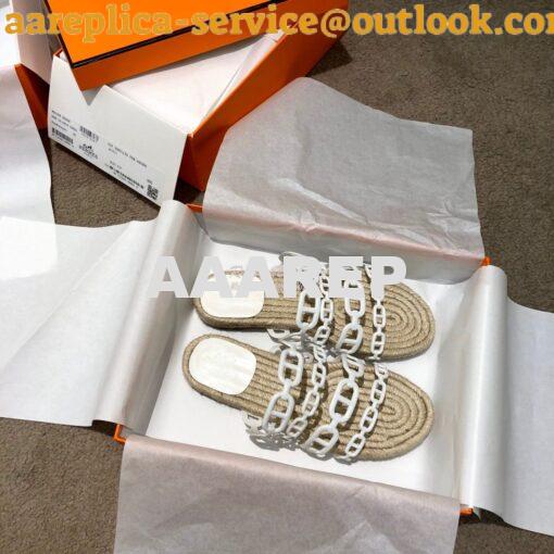 Replica Hermes Ancone Espadrille Sandals H201147 Blanc 2