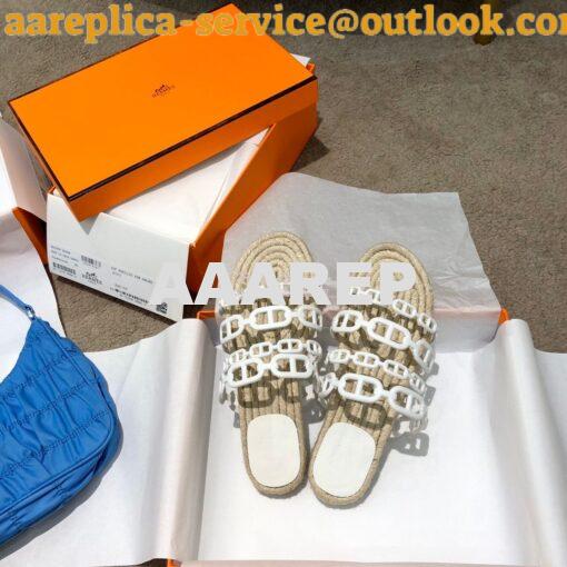 Replica Hermes Ancone Espadrille Sandals H201147 Blanc 3