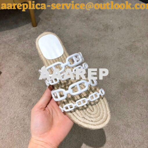 Replica Hermes Ancone Espadrille Sandals H201147 Blanc 5