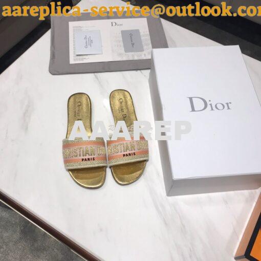 Replica Dior DWAY Mule Embroidery KCQ166 Gold