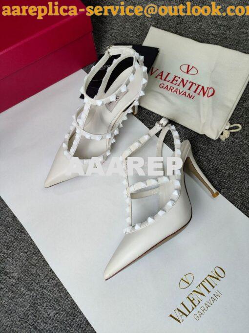 Replica Valentino Garavani Rockstud Caged Ankle Strap TONAL STUDS pump 3