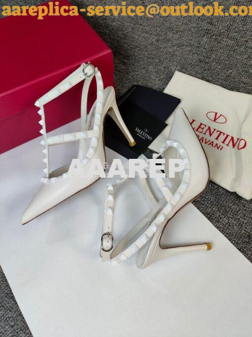 Replica Valentino Garavani Rockstud Caged Ankle Strap TONAL STUDS pump 7