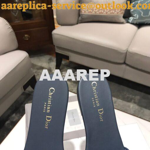 Replica Dior DWAY Mule Embroidery KCQ166 Blue 7