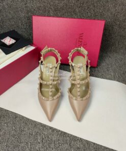 Replica Valentino Garavani Rockstud Caged Ankle Strap TONAL STUDS pump 2