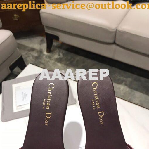 Replica Dior DWAY Mule Embroidery KCQ166 Burgundy 8