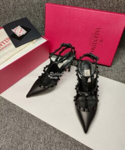 Replica Valentino Garavani Rockstud Caged Ankle Strap TONAL STUDS pump 2