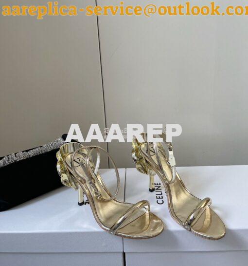 Replica Valentino Roserouche Sandal 1959 In Metallic Nappa Leather 100 14