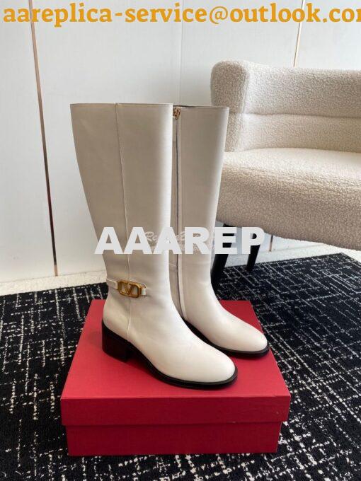 Replica Valentino Vlogo Signature Calfskin Boot 30mm 3W2S0CT2 White