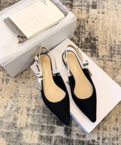 Replica Dior J'adior Ballerina Flat KCB384 Black 2