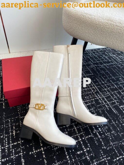 Replica Valentino Vlogo Signature Calfskin Boot 30mm 3W2S0CT2 White 4