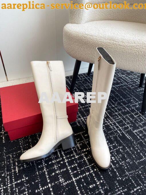 Replica Valentino Vlogo Signature Calfskin Boot 30mm 3W2S0CT2 White 5