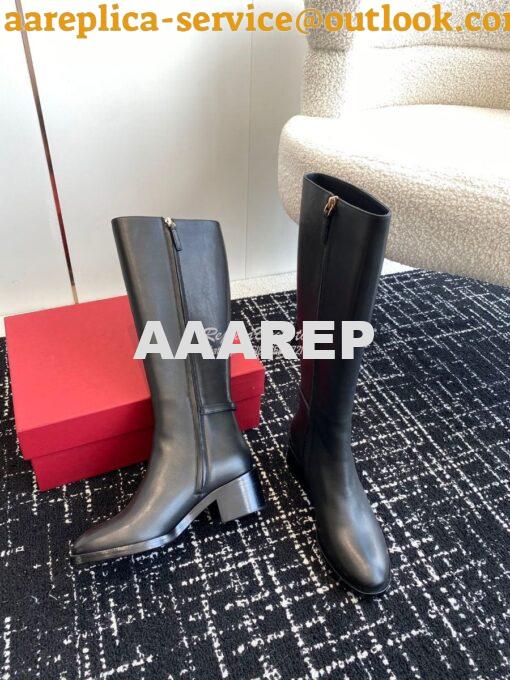 Replica Valentino Vlogo Signature Calfskin Boot 30mm 3W2S0CT2 Black 7