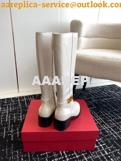 Replica Valentino Vlogo Signature Calfskin Boot 30mm 3W2S0CT2 White 8