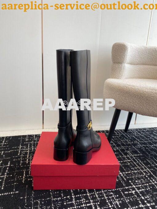 Replica Valentino Vlogo Signature Calfskin Boot 30mm 3W2S0CT2 Black 8