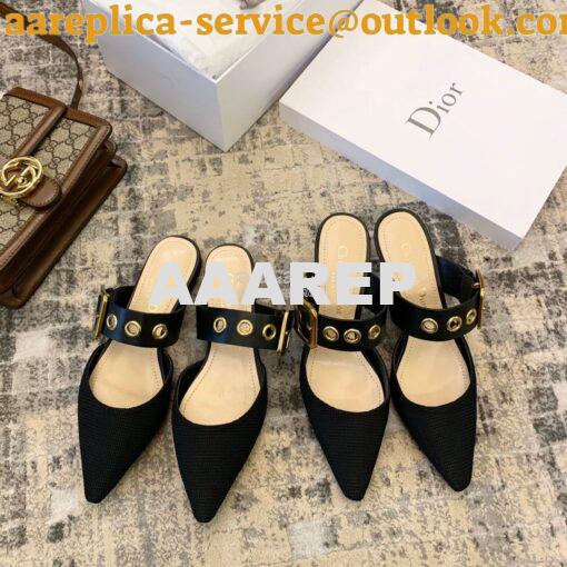 Replica Dior D-DIOR Heeled Mule KCP537 Black