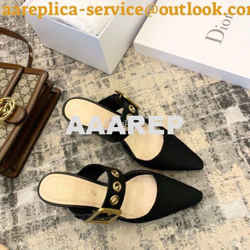 Replica Dior D-DIOR Heeled Mule KCP537 Black 3