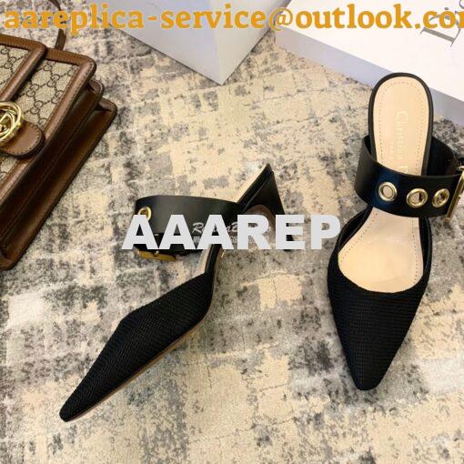 Replica Dior D-DIOR Heeled Mule KCP537 Black 4