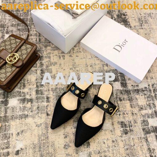 Replica Dior D-DIOR Mule KCB442 Black 2