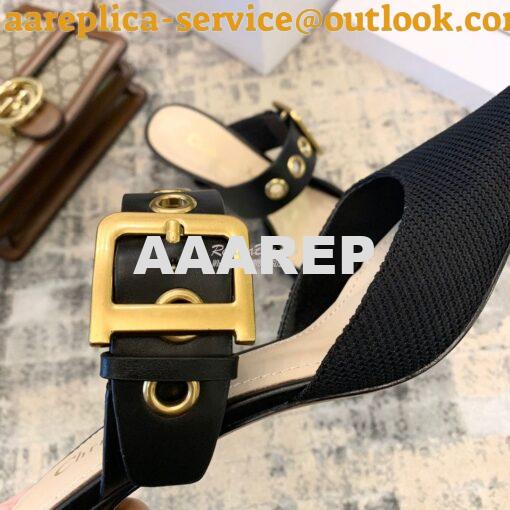 Replica Dior D-DIOR Heeled Mule KCP537 Black 5