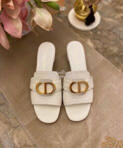 Replica Dior 30 Montaigne Heeled Mule KCQ270 White 2