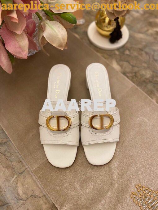 Replica Dior 30 Montaigne Heeled Mule KCQ270 White 2