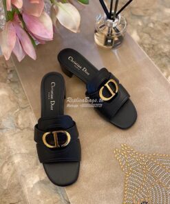 Replica Dior 30 Montaigne Heeled Mule KCQ270 Black