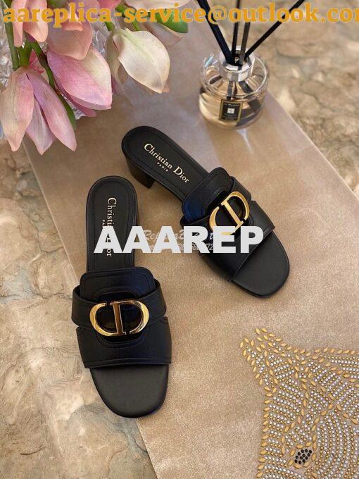 Replica Dior 30 Montaigne Heeled Mule KCQ270 Black