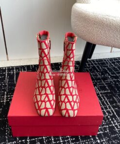 Replica Valentino VLogo Ankle Boot In Toile Iconographe 30mm 2W2S0FT1 2