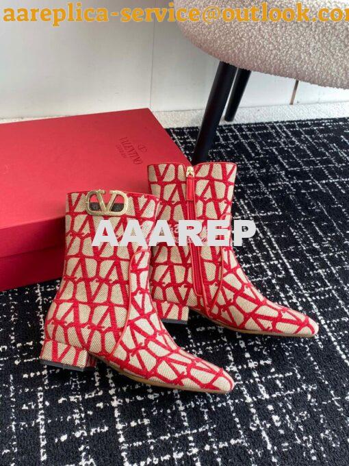 Replica Valentino VLogo Ankle Boot In Toile Iconographe 30mm 2W2S0FT1 3