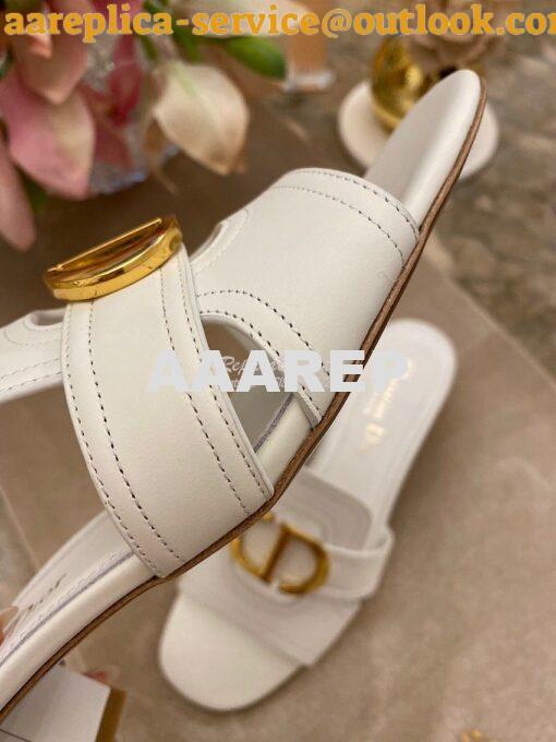 Replica Dior 30 Montaigne Heeled Mule KCQ270 White 9