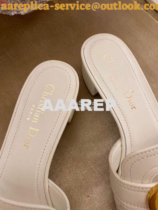 Replica Dior 30 Montaigne Heeled Mule KCQ270 White 10