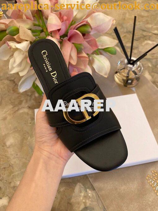 Replica Dior 30 Montaigne Heeled Mule KCQ270 Black 6