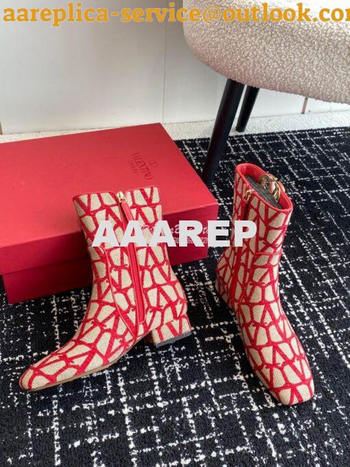 Replica Valentino VLogo Ankle Boot In Toile Iconographe 30mm 2W2S0FT1 5