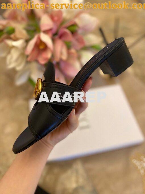 Replica Dior 30 Montaigne Heeled Mule KCQ270 Black 8