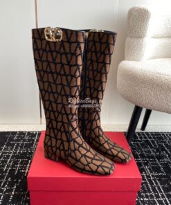 Replica Valentino VLogo Type Boot In Toile Iconographe 30mm 2W2S0FT Br 2