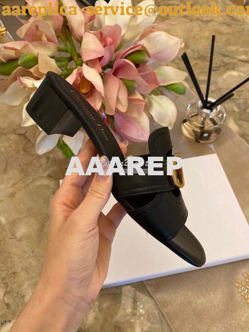 Replica Dior 30 Montaigne Heeled Mule KCQ270 Black 9