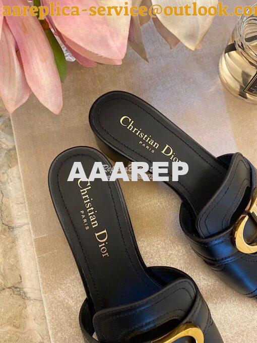 Replica Dior 30 Montaigne Heeled Mule KCQ270 Black 10