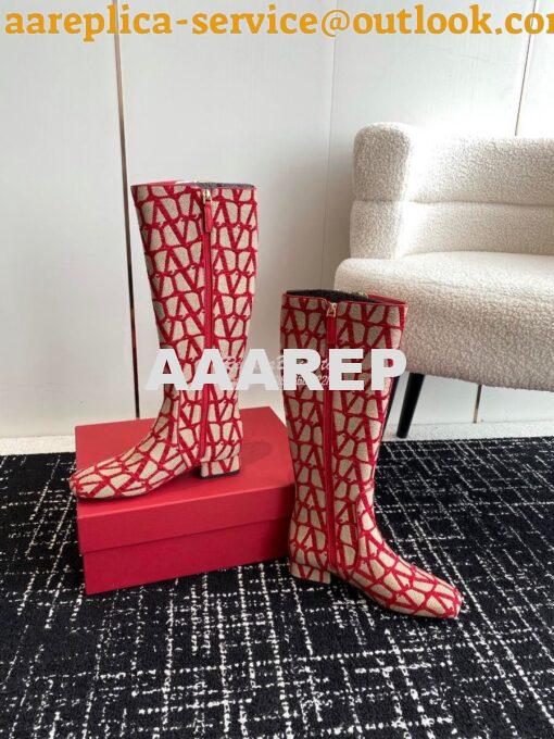 Replica Valentino VLogo Type Boot In Toile Iconographe 30mm 2W2S0FT Re 7