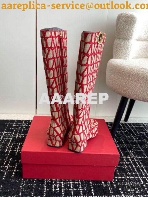 Replica Valentino VLogo Type Boot In Toile Iconographe 30mm 2W2S0FT Re 9